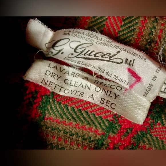 RARE Vintage GUCCI Heritage Tartan Plaid Leather Pullover Retro Mod 1960's GG Sm - Picture 10 of 13